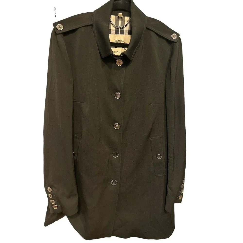 Burberry Women’s Button Up Jacket Made In‎ Italy Black Sz 14